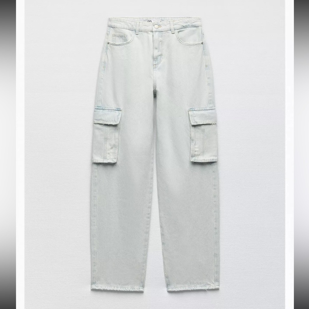 Mid rise balloon cargo jeans